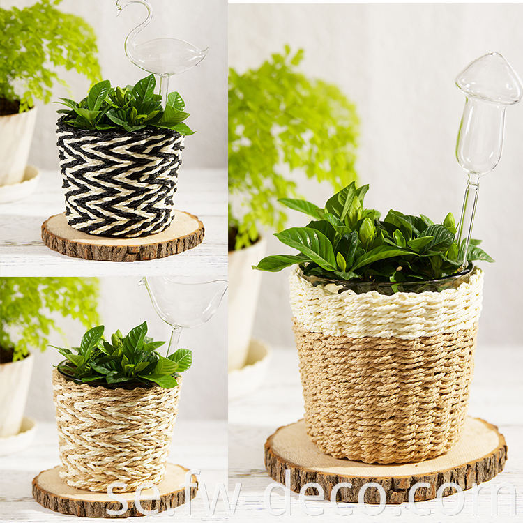 rattan wrapped glass